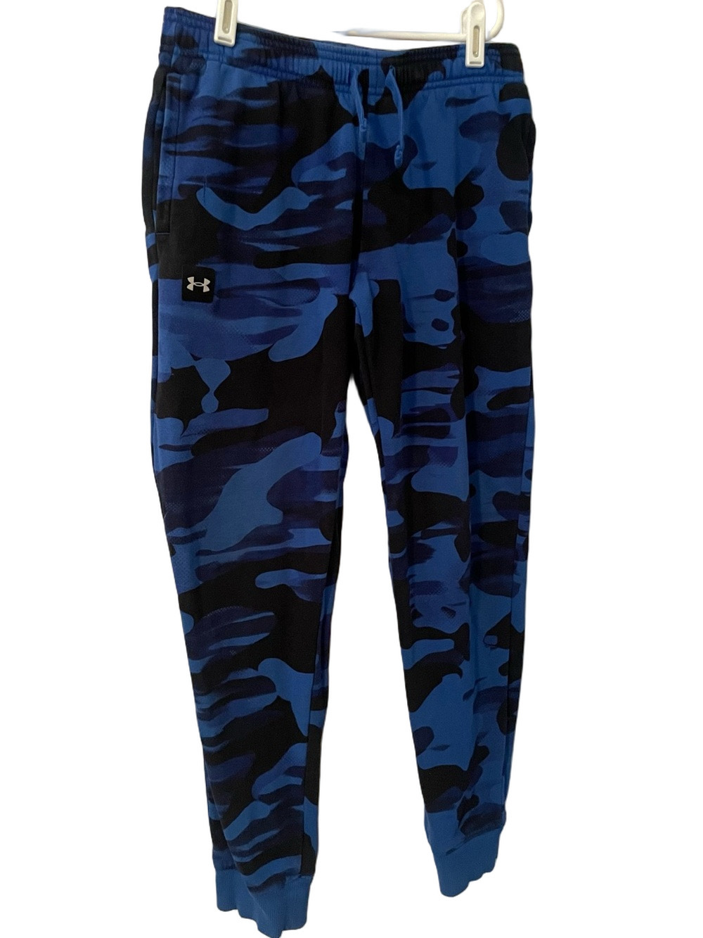 UA Loose Fit Blue/Black Camo Joggers Youth Boys Lg (14/16)